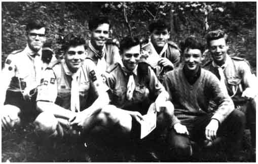 "A Motley Crew"  (Photograph courtesy of Tony Eve)

Dusty Miller,  Trevour Taylor 96th,   Roger Smith, Tony Eve, Phil Tavener 96th,  Jerry Padgen,  Tom Fielding